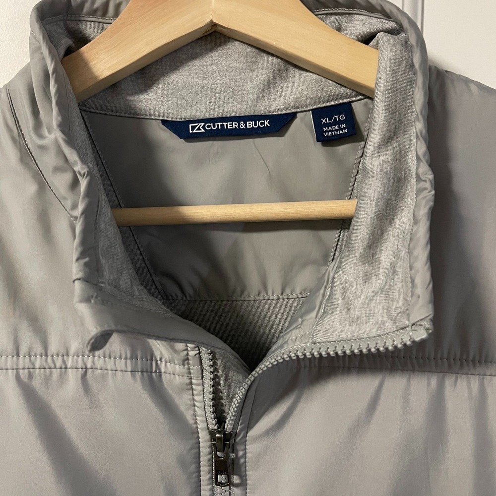 Cutter & Buck Mens XL Grey Hybrid Full Zip Super Bowl Embroidered Jacket - Picture 3 of 7